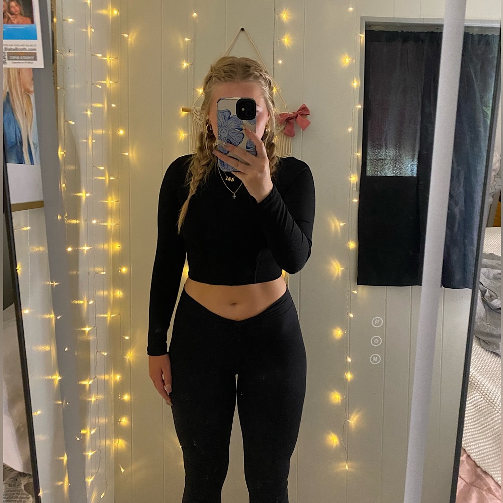 black corset long sleeve top!